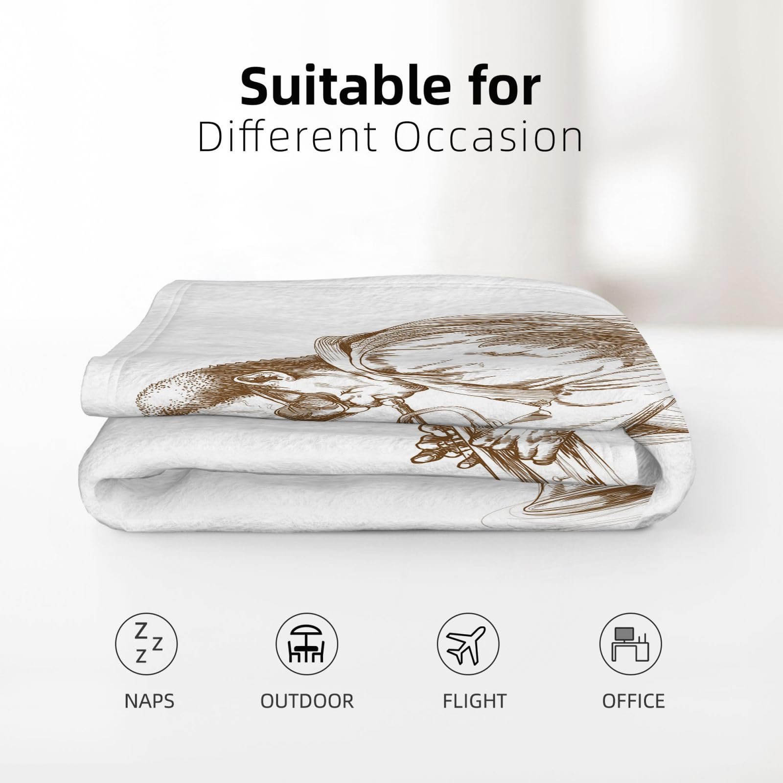 Coperta Pile Blanket Concetto JAZZ uomo che suona la tromba musica i Coperta di Flanella Coperta per Adulti per Bambini Caldo Divano per Il Tempo Libero Sedia Soffice Coperta Soffice150x200cm