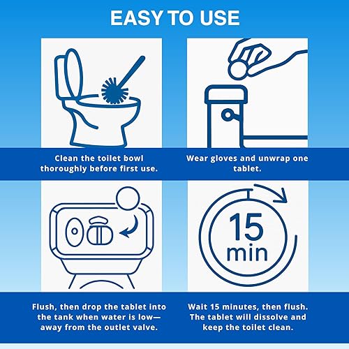 Miniatura 7 de Tabletas limpiadoras automáticas de inodoro, potente limpieza y desincrustación con blanqueador y oxidación, limpiadores de tanque de inodoro de