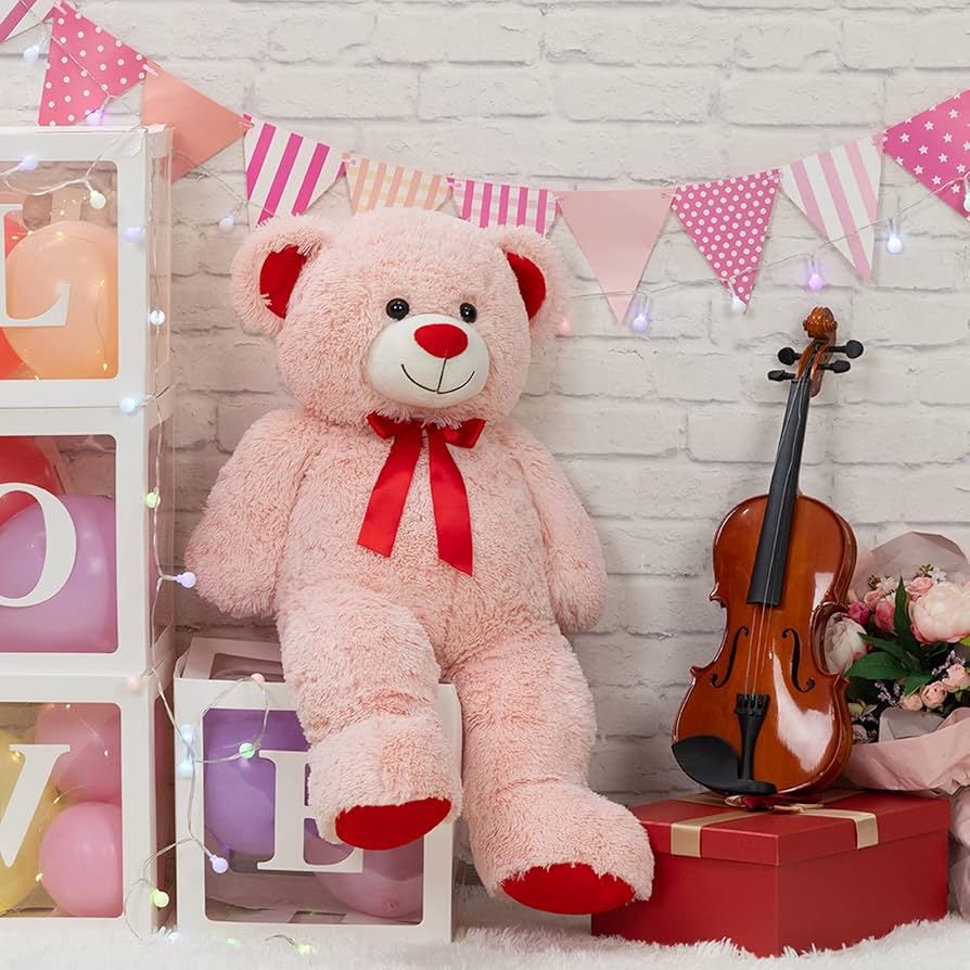 新品タグ付きベージュ テディベア 赤いリボン ケース付き　022593 新品タグ付きベージュ テディベア 赤いリボン ケース付き 022593