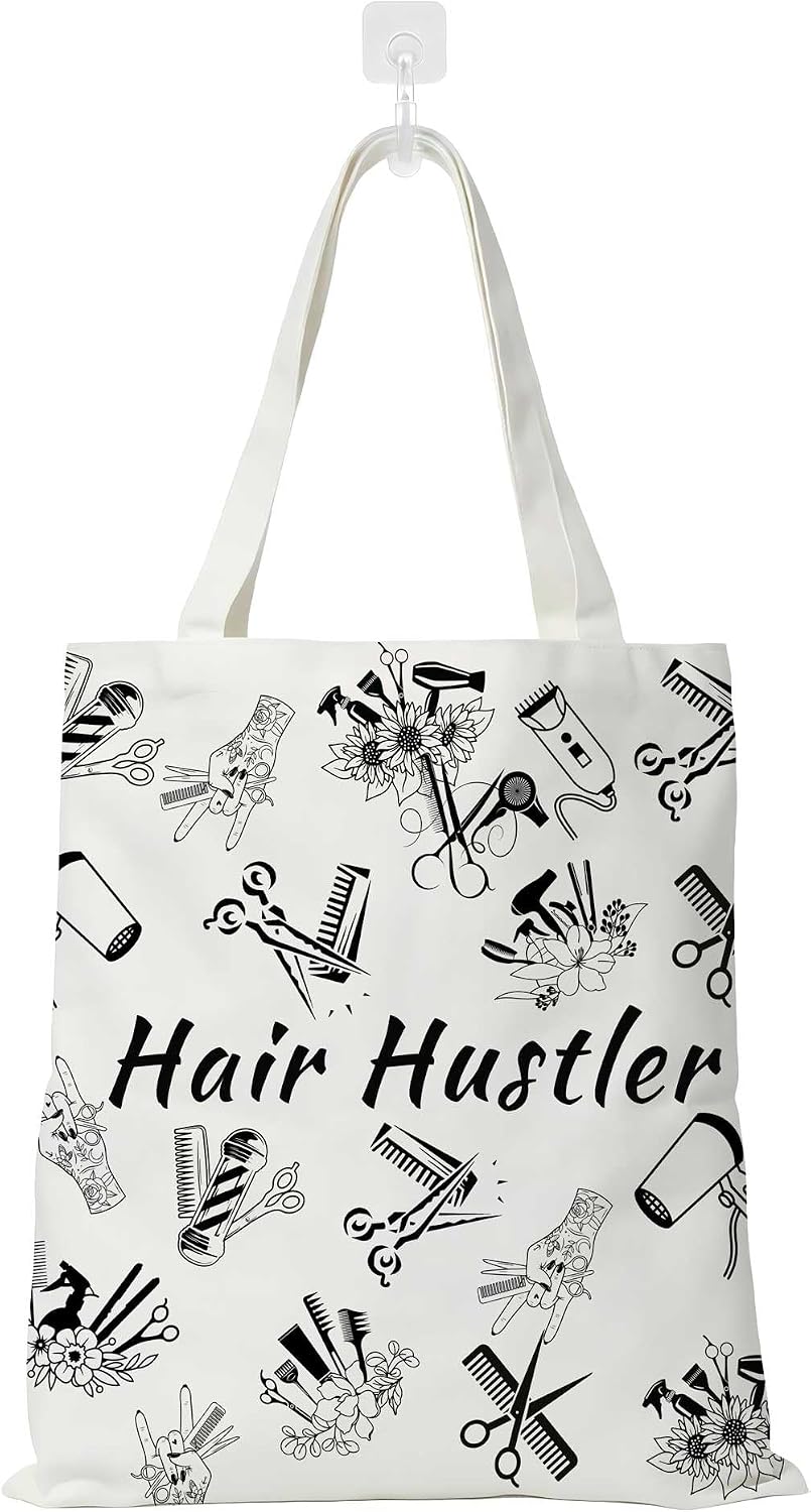 Funny Salon Inspired Gifts Hair Stylist Tote Bag Hairstylist Gift Hair Hustler Shoulder Bag Barbershop Merch