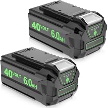 2 Pack 40V 6000mAh Replacement for Greenworks 40V Battery 6.0Ah Black
