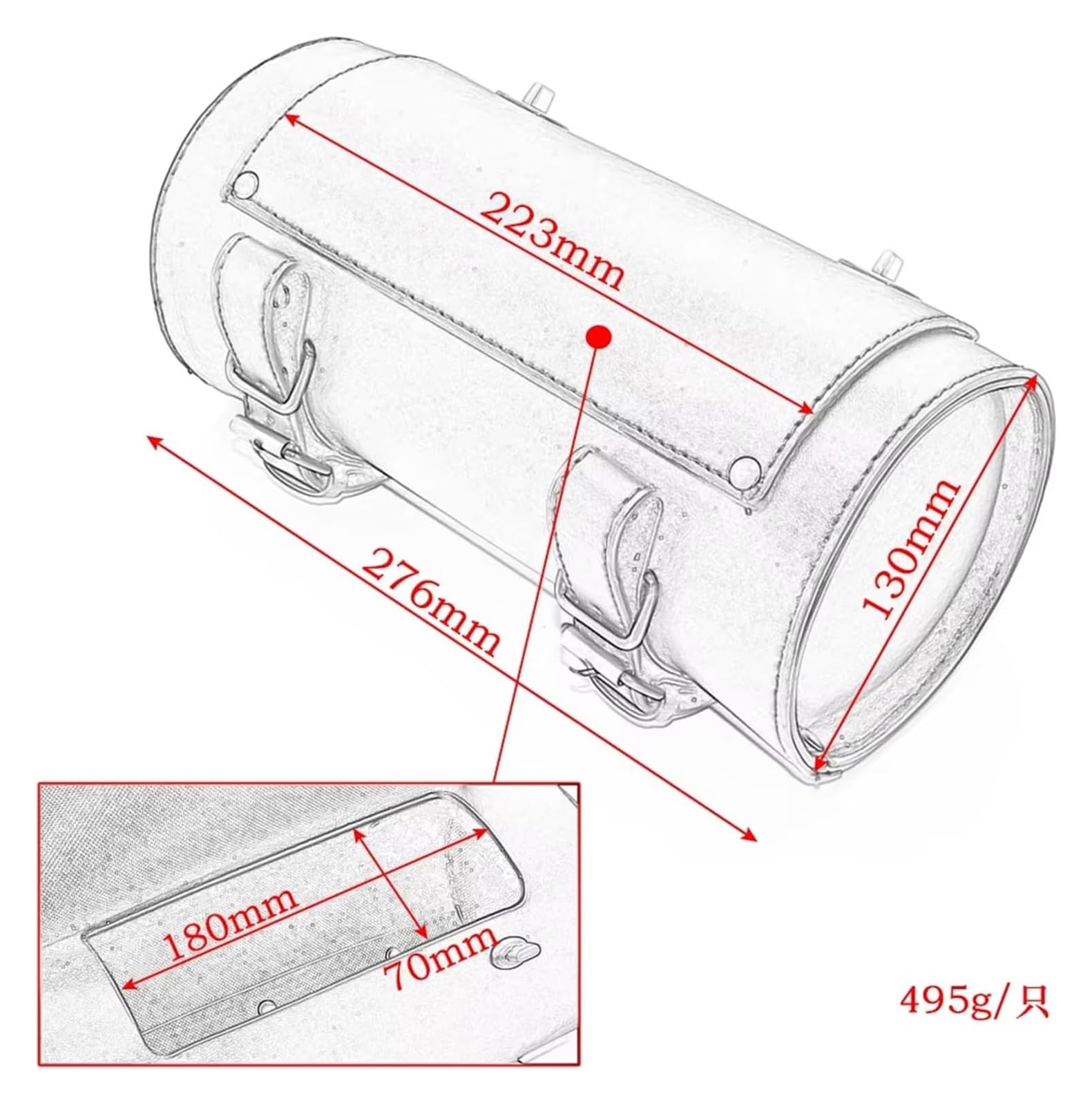 Moto Paraurti Borsa per Chopper per Bobber per Cruiser per Sportster Motociclo Borsa da Sella in Similpelle per Forcella Anteriore E Posteriore per Attrezzi(Model 1)