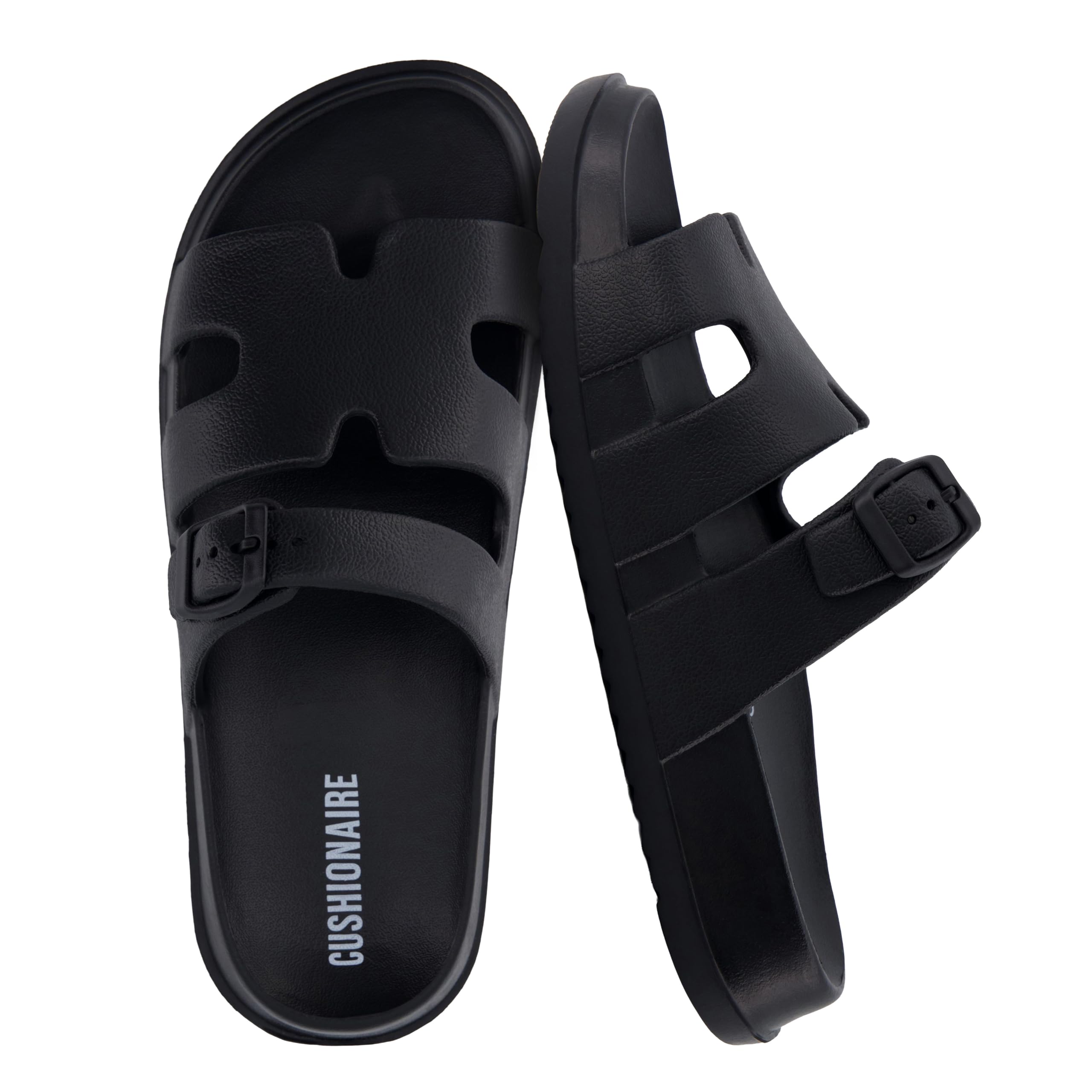 cushionaire Orbit Waterproof EVA Womens Sandals -Comfortable Summer Slip On Slides for Women with Adjustable Buckle Strap-picture-15