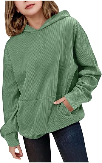 Cute Hoodies for Girls Hooded Oversized Sweatshirt Trendy 2025 Long Sleeve Preppy Sweater Kids Winter Clothes