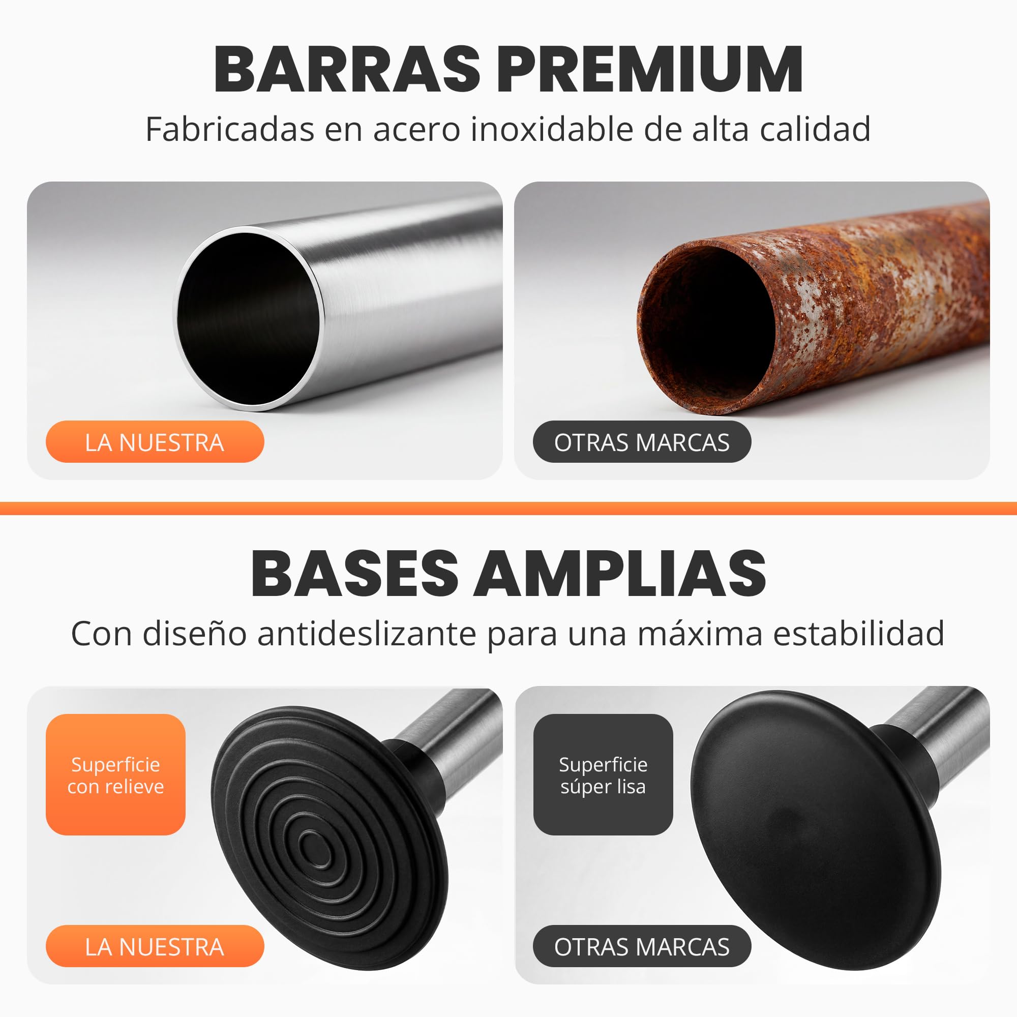 Estanteria Telescopica de Baño Altura Ajustable 254cm Esquinero Plástico Metal sin Taladro 4 Baldas Negro