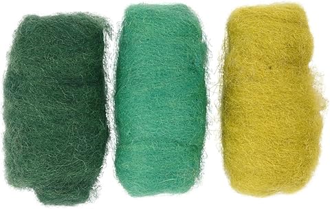 Creativ Company - Lana cardada (10 piezas), color verde y turquesa
