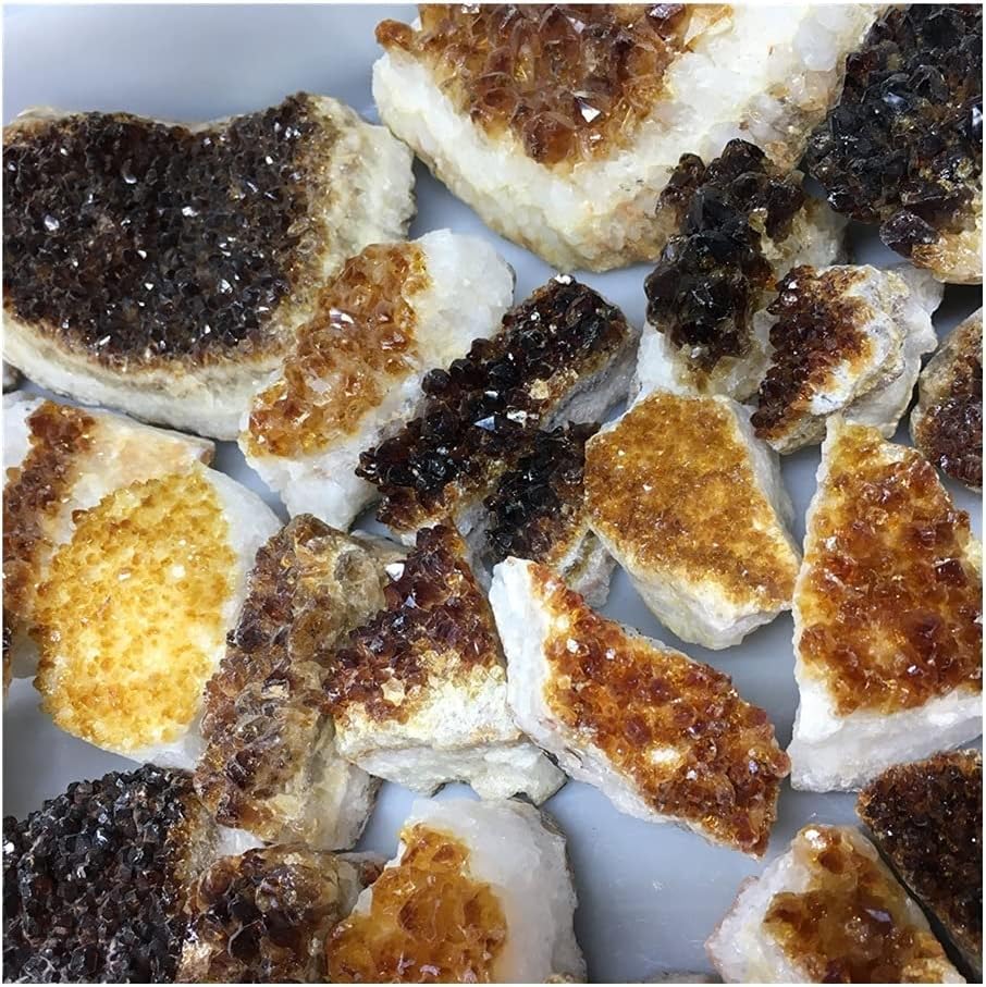 Miniatura 5 de Decoración del hogar Artesanía de piedra Natural Cruda Citrino Racimo Piedras Decoración del hogar Artesanías Piedras naturales y llenas de textura