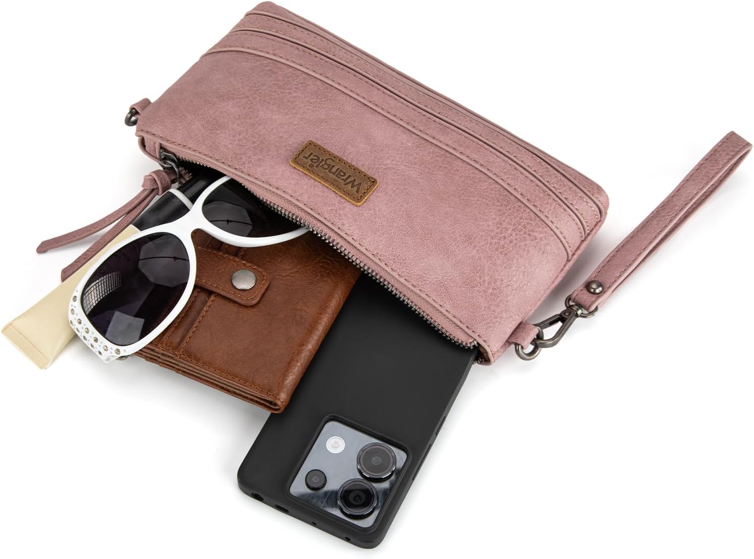 Wrangler Wristlet Wallet for Women, Zipper Wallet with Card Slots, Small Crossbody Wallet with Wrist Strap - Image 6