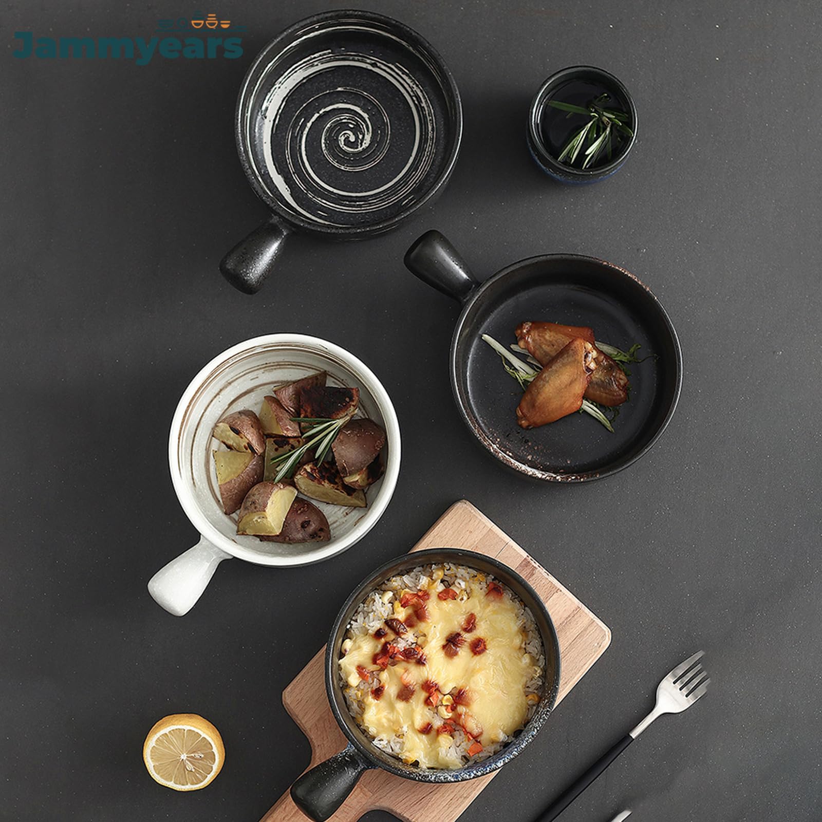 Ceramiczna miska do zupy z uchwytami, kubek do zupy 600 ml, nadaje się do kuchenki mikrofalowej i zmywarki, do zupy cebulowej i innych, idealna do użytku domowego i restauracyjnego
