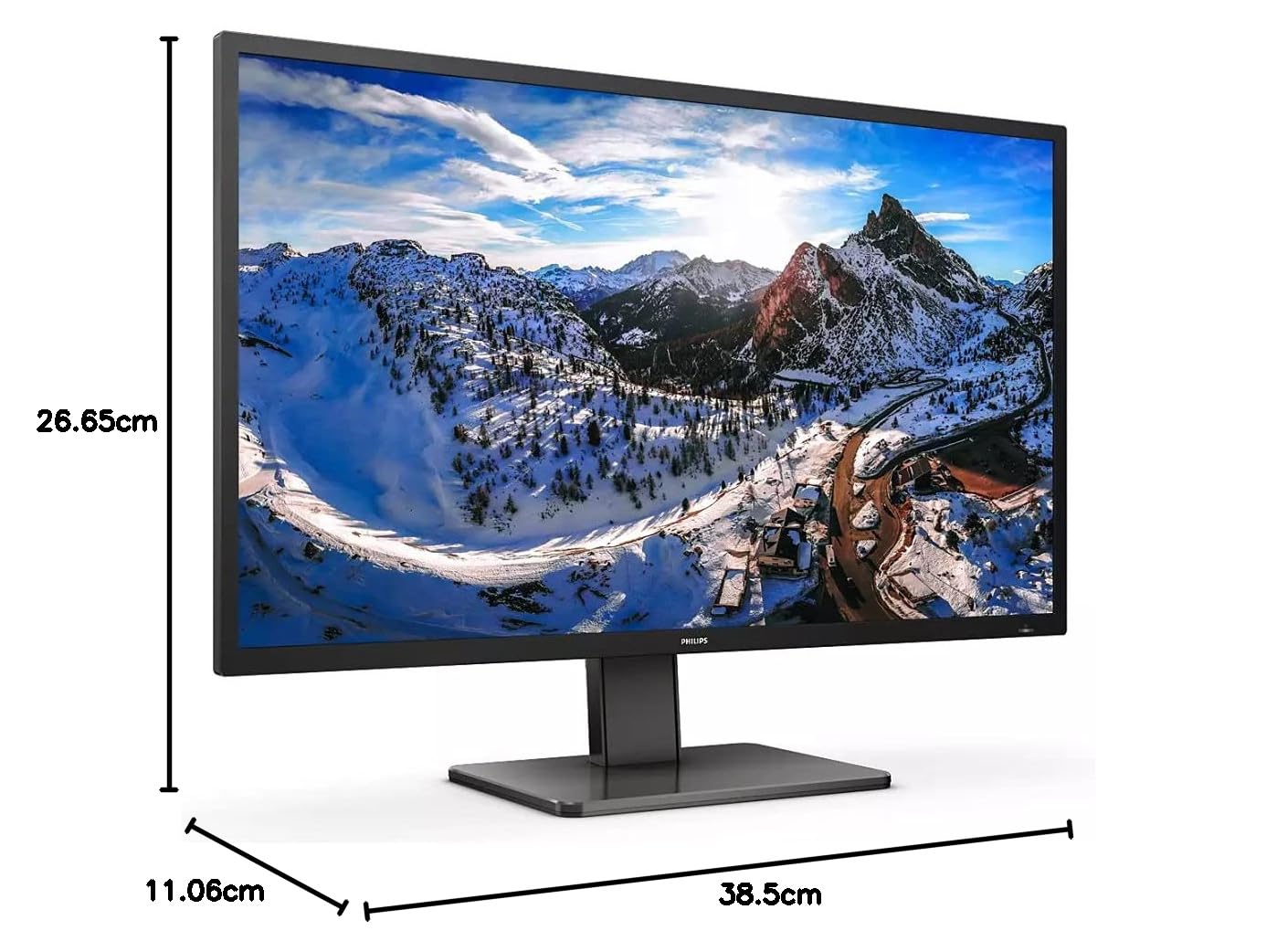 Philips 439P1/00 43" 4k Docking Monitor con ingresso RJ45, 16:9 VA, HDR 400, MULTIVIEW, KVM SWITCH, PiP, PbP, AUDIO INTEGRATO, REGOLAZIONI ERGONOMICHE, 3 HDMI, DP, USB-C, HUB USB, NERO