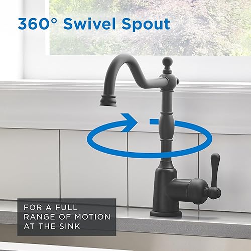 Miniatura 7 de Danze Opulence - Llave de cocina simple con manija única y rociador lateral, D401157BS