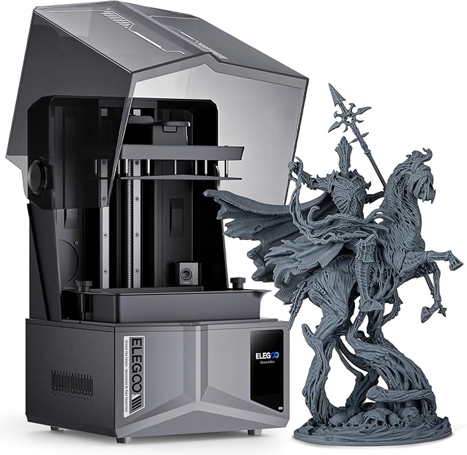 ELEGOO Saturn 4 Ultra 12K Impresora 3D Resina, Nivelación Automática, Rápida Impresión 3D a 150mm/h, Cámara AI, Impresión WiFi Cluster, Gran Tamaño de Impresión 218,88 * 122,88 * 220mm³