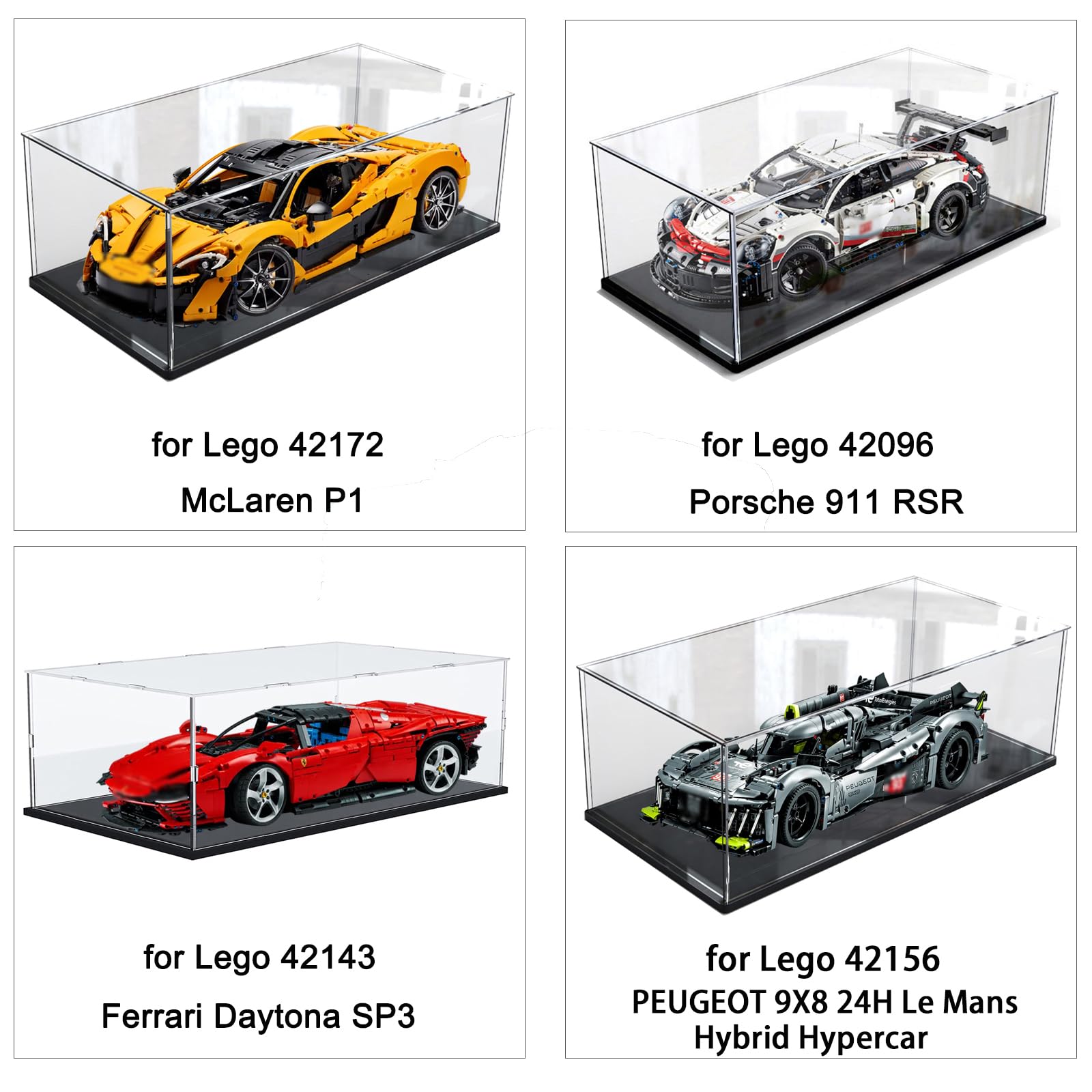 Acrylic Display Case 3 mm for Lego 42172 McLaren P1 42143 Ferrari SP3 42156 42096 42115 42083 1:8 Model Cars Collectibles - Image 3