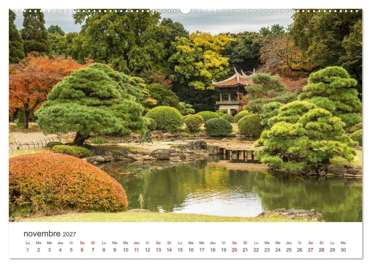 Jardiner au Japon (Calendrier mural haut de gamme 2027 DIN A2 vertical), CALVENDO calendrier mensuel: La beauté des jardins japonais