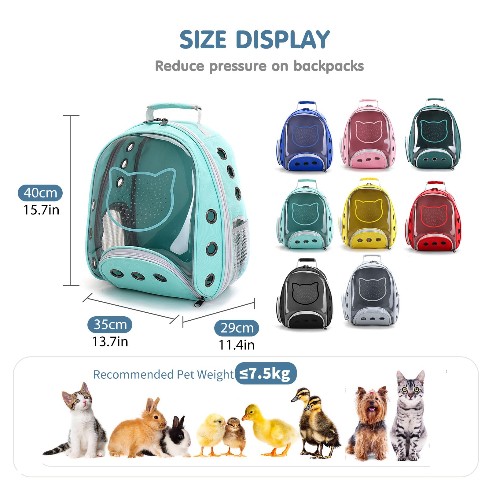 Zaino Portanimali PETCUTE Con Capsula Spaziale - Traspirante, Sicuro, Per Cani E Gatti - Foto 12