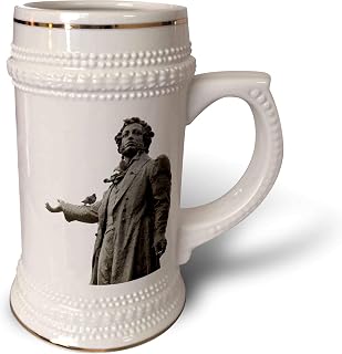 3dRose Statue of Alexander Pushkin, Saint Petersburg, Russia-EU26 KSU0037-Keren Su Mug, 18oz , 22oz Stein, White