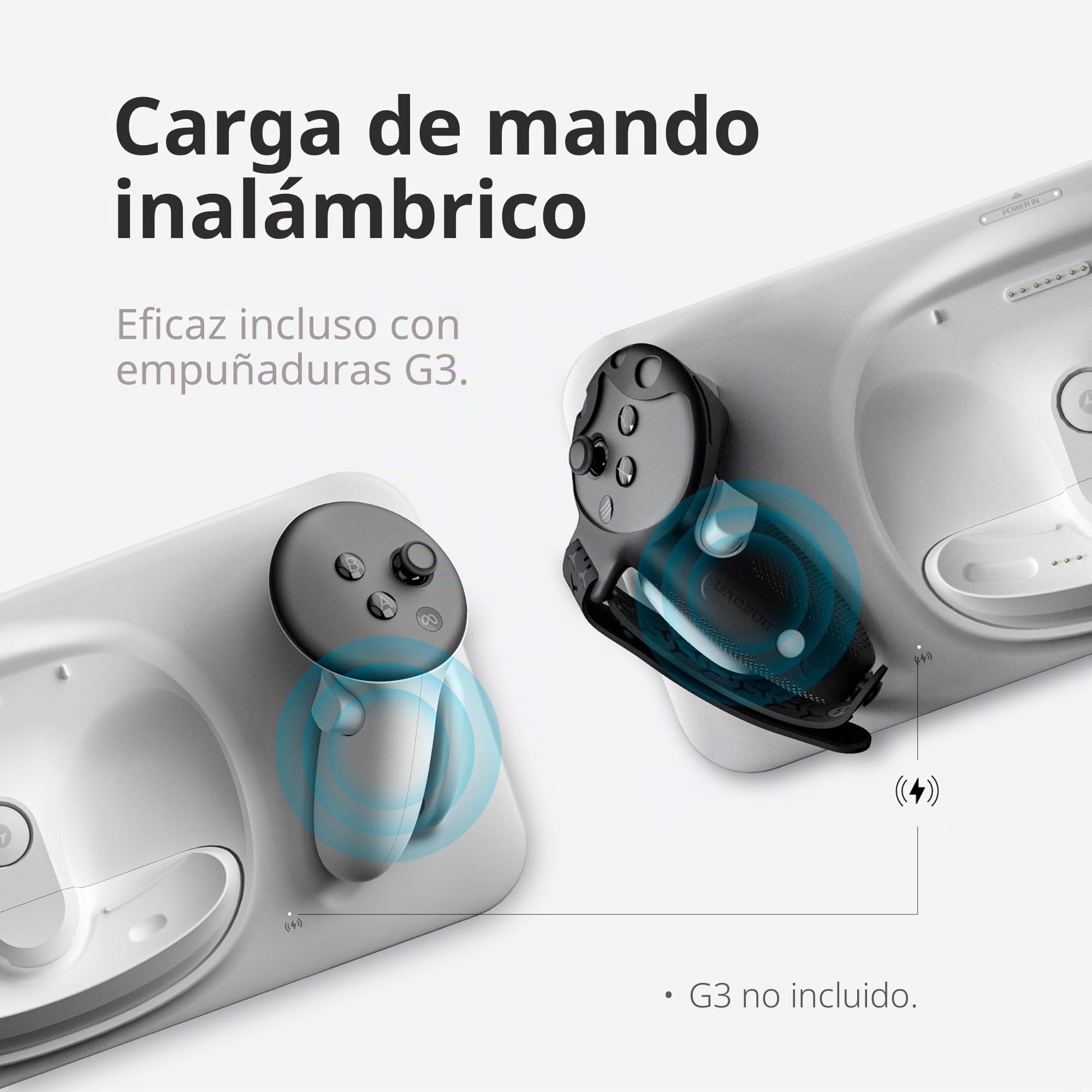 BOBOVR Base de Carga D3, Carga inalámbrica para Controlador, Carga rápida B100, Compatible con Quest 3