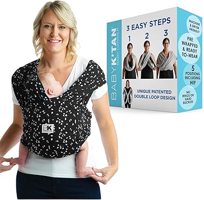 Baby K'tan Baby Wrap Carrier - Pre Wrapped and Simple as 1-2-3, Pillowy Soft, Slip On - Not Like Any Newborn Sling, No Rin...