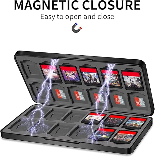 Miniatura 6 de Soporte para funda de juego Switch con 24 ranuras para cartucho y 24 tarjetas Micro SD organizador de juegos portátil delgado y accesorios de regalo