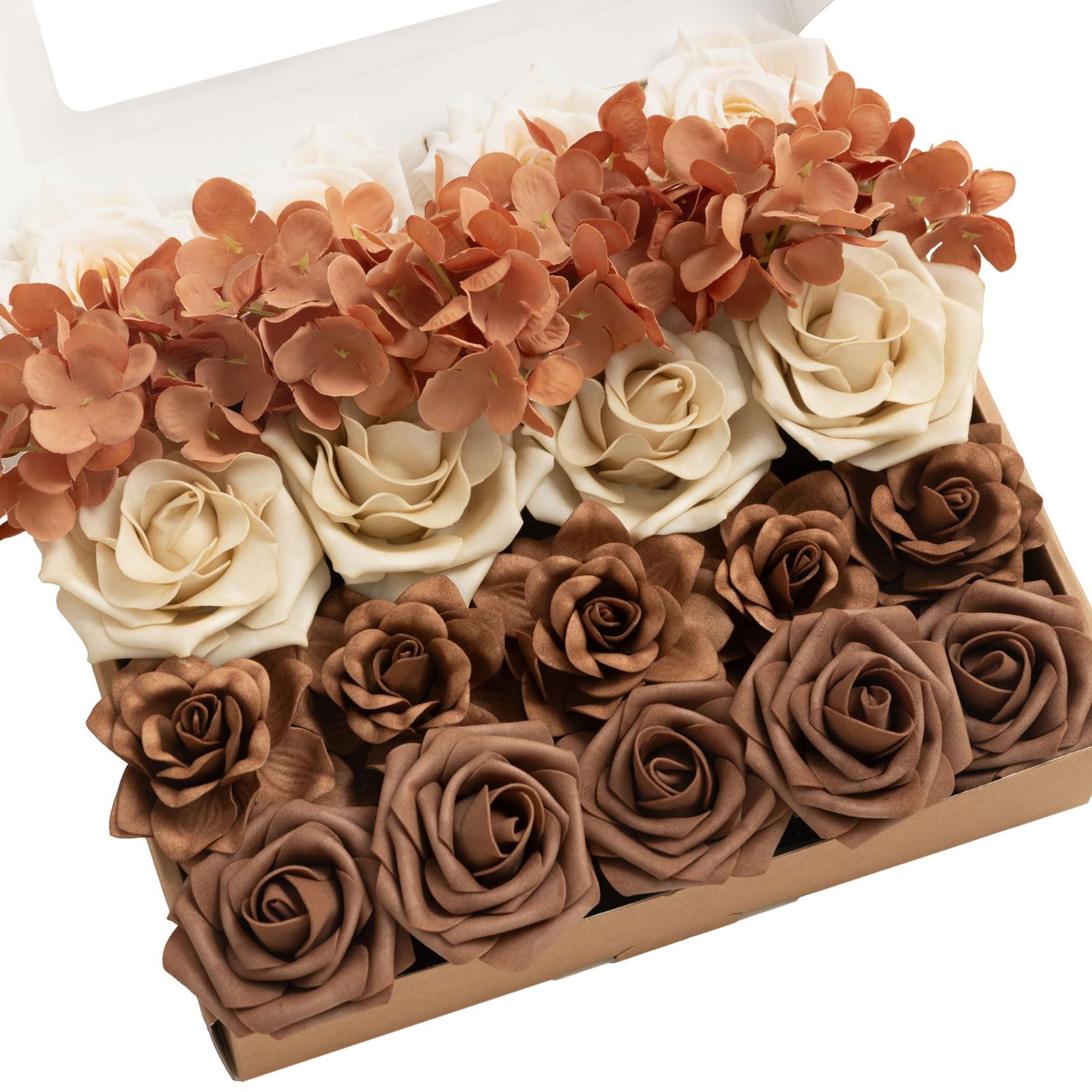 Ling's Moment Artificial Flowers - Orange & Dusty Rose -7