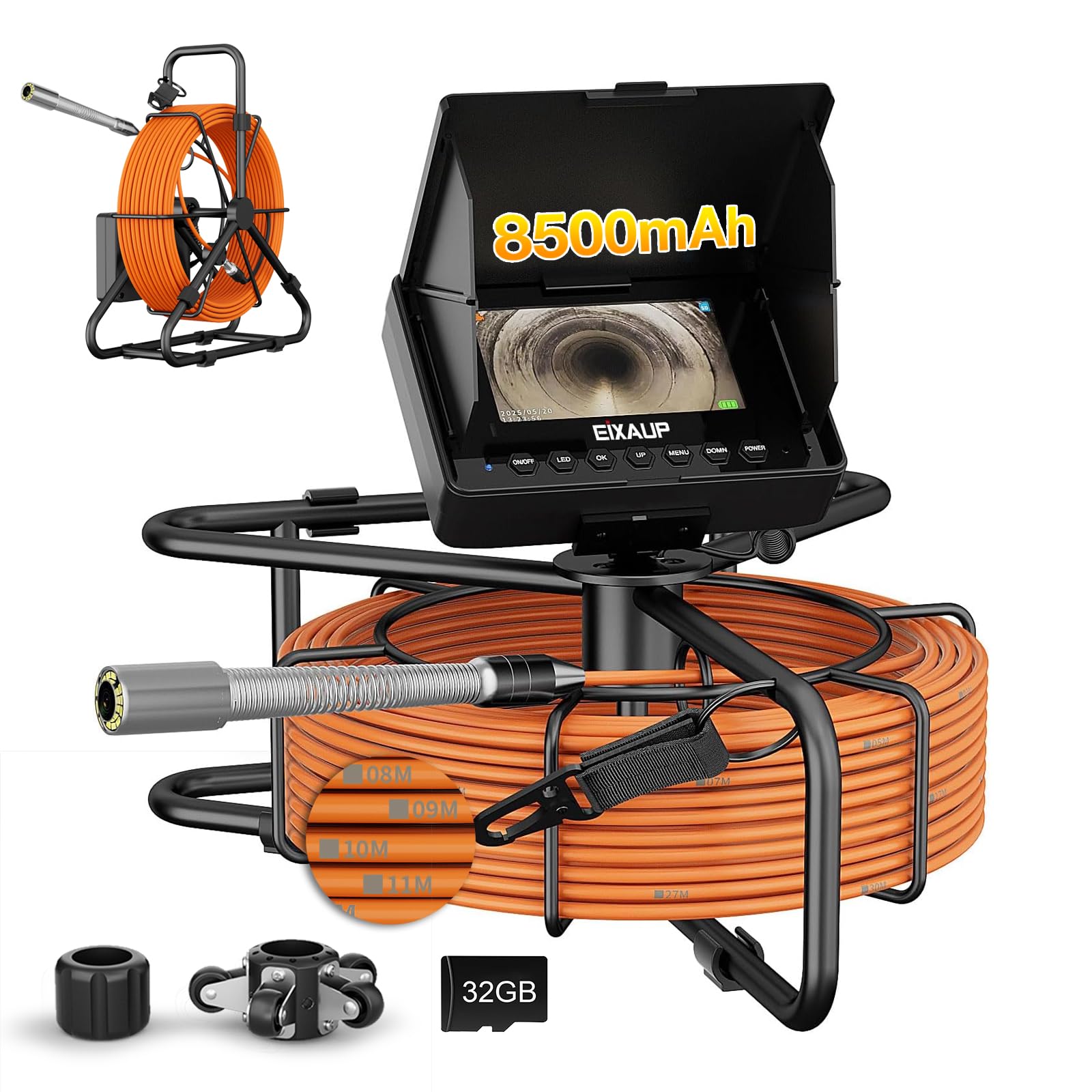 Photo 1 of EIXAUP Sewer Camera, 100 ft, 4.3" IPS HD Screen, DVR, 12 LEDs