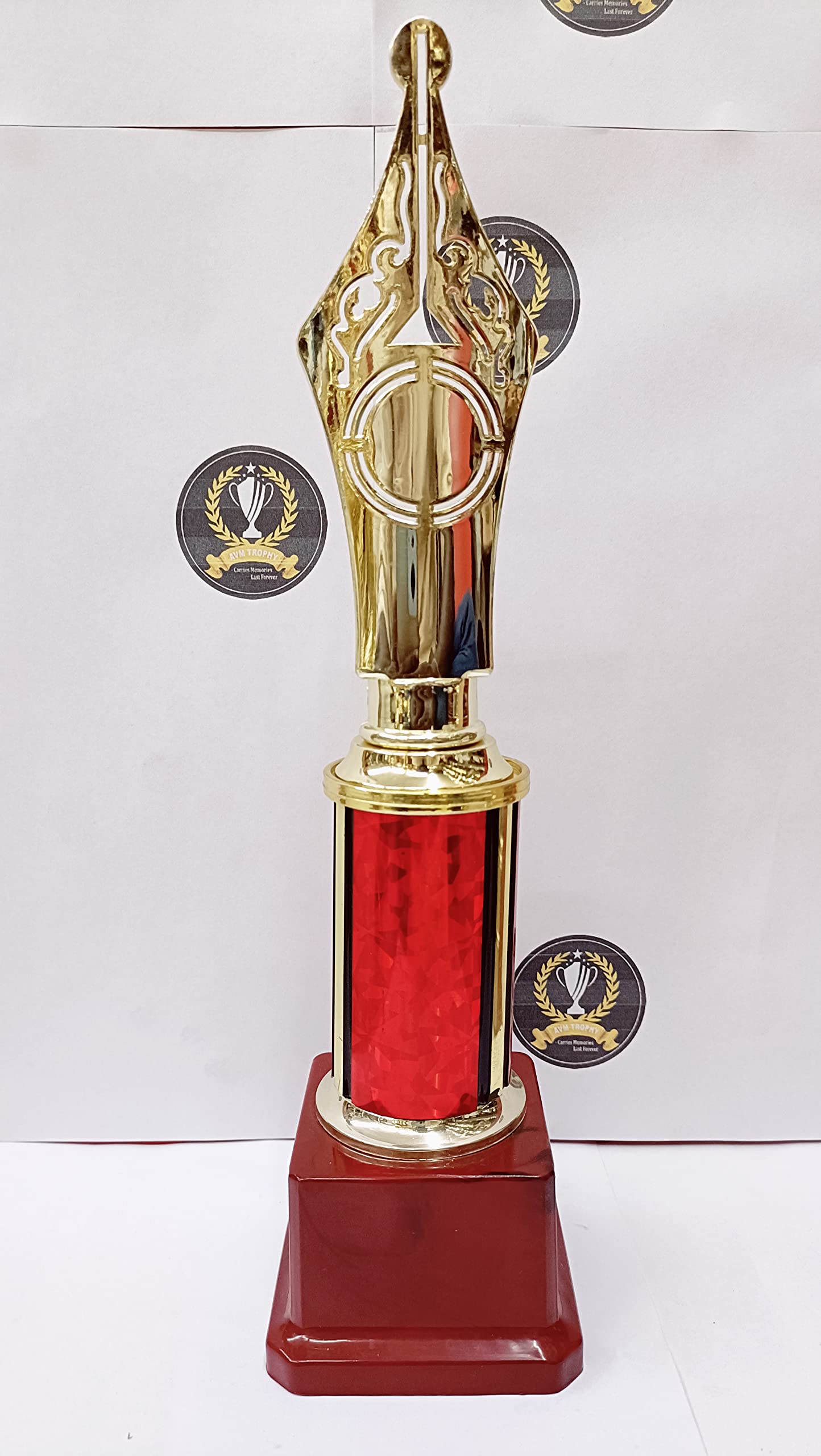 Trophy Golden Fiber Red Pillar Best Writter Cup (B0B4373QB2) Amazon Price History, Amazon Price Tracker