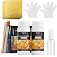 Nicpro Gold Leaf Gilding Adhesive Set, 100ml Water-Based Glue and Varnish | Gold Leaf Sheets 100 pcs, 4 Brushes, 4 Gloves, 30
