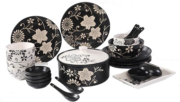 Palace Style Porcelain Plate and Bowl Set Home Kitchen Dinnerware Set Hand-Painted Leaf Ceramic Dinnerware Set Elegant Round Dinner Plate Sets
