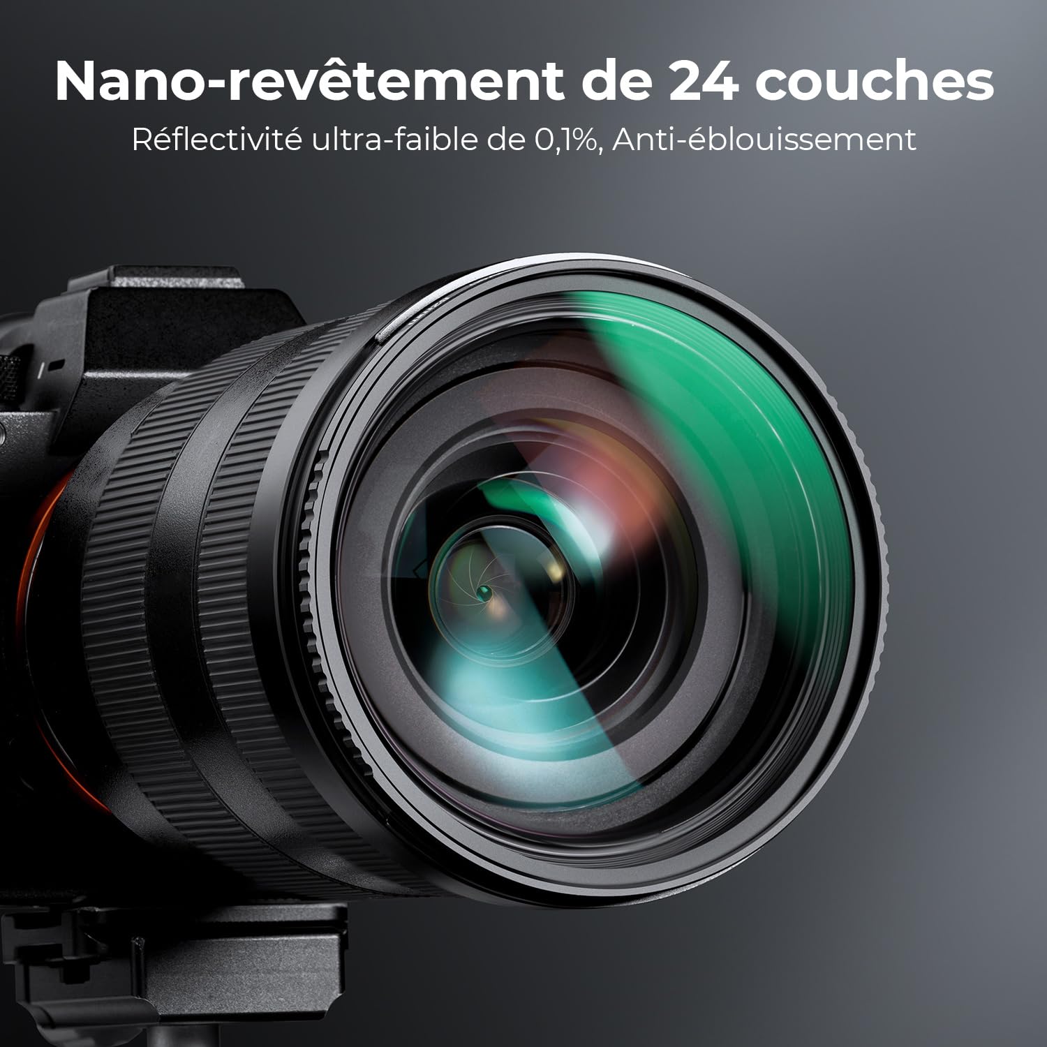 K&F CONCEPT Ø77mm Filtre ND8+ND64+ND1000+Sac+3 Chiffons Densité Neutre 3/6/10 Stops Nano-revêtement HD Anti-Rayures Étanche pour Objectif Appareil Photo (D Série)