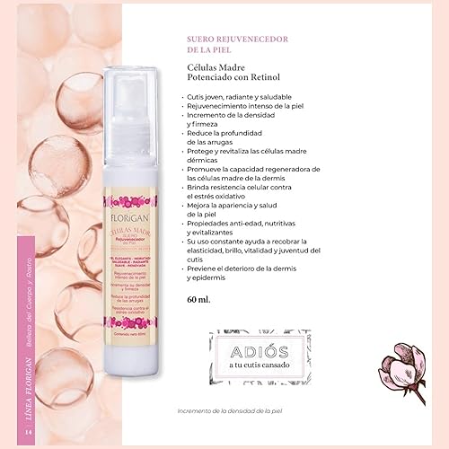 Miniatura 6 de Serum Rejuvenecedor Facial "Celulas Madre" Florigan® 2.0 fl oz.