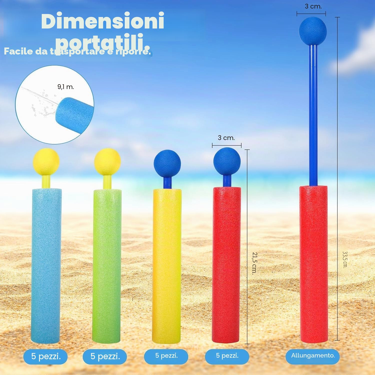20 Pezzi Pistole Ad Acqua Per Bambini, 21.5 cm Pistola ad Acqua in Schiuma di Colori, Fucile ad Acqua per Piscina, Giardino, Esterno Giochi Spiaggia, Giochi Acqua per Bambini, 4 Colori