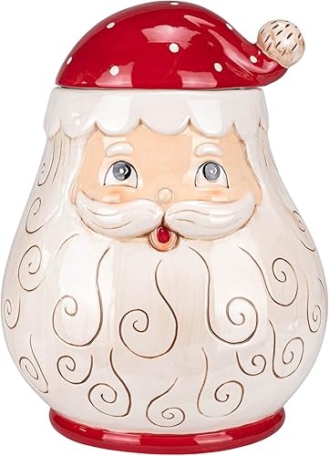 Transpac Johanna Parker Dol Jolly Santa Cookie Jar (TC00364)