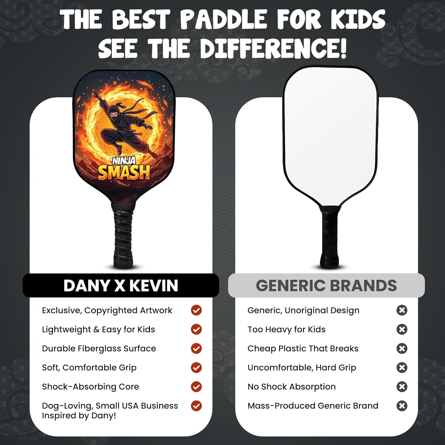Kids Pickleball Paddle Designed for Ages 3–12 | Lightweight Fiberglass (0.37 lbs) | Small Grip for Easy Control | Fun Beginner Gift for Girls, Toddlers & Youth