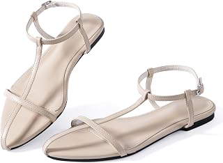 N.N.G Women Flat Sandals Dressy Srtappy Slingback Mules Cute Evening Vegan Leather Gladiator Designer Pretty Casual Pointed Open Toe