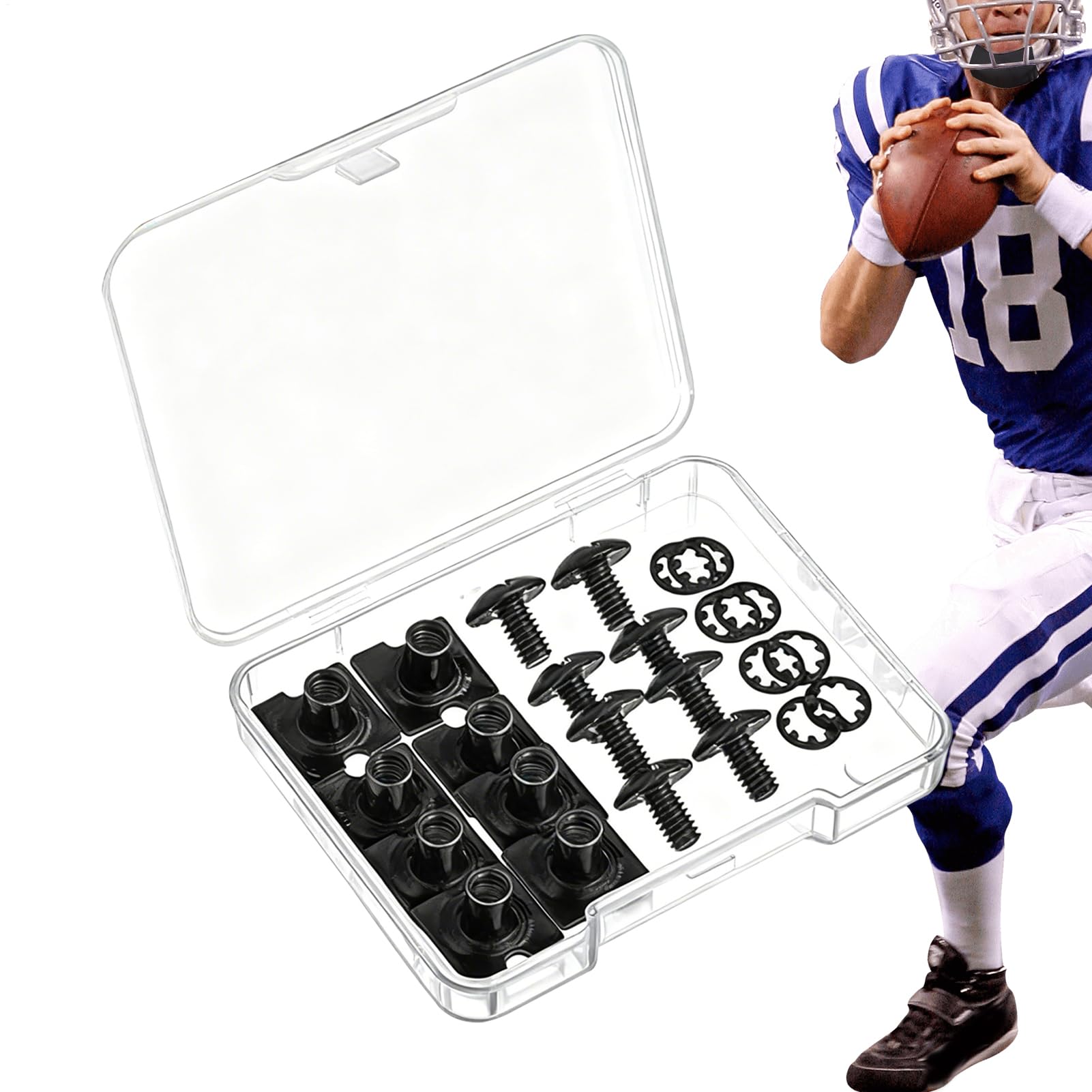 Jvjggag フットボール バックプレート ネジ - スポーツギア用ファスナーおよびアクセサリー - スポーツ バックプレート アクセサリー - バトル・練習・トレーニング・試合・ジム・コート・アウトドア・カレッジ・ゲーム・リーグ・フィールド用