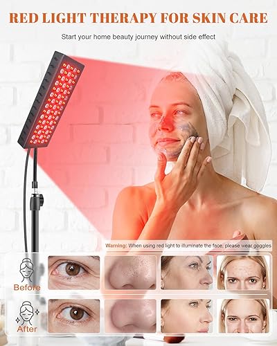 Miniatura 2 de Terapia de luces rojas para cara del cuerpo, panel de terapia de luz LED de 75 con soporte, luz roja de 35 W 660 nm y dispositivo de luz infrarroja