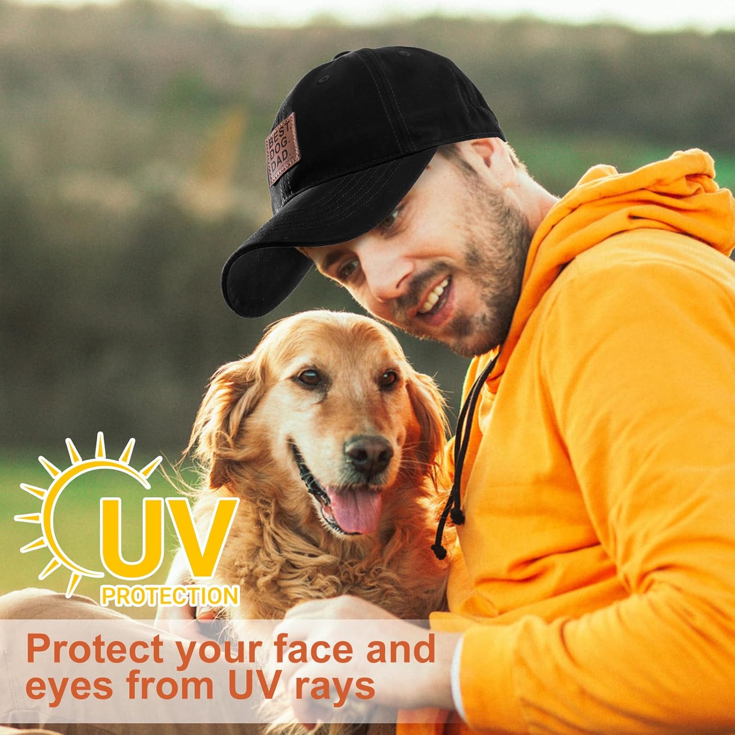 Best Dog Dad Gifts Hat, Fathers Day Birthday Gifts for Dad Baseball Cap Black - Image 7