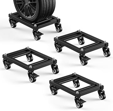 Heavy Duty Car Wheel Dolly, 3T 6000LBS Car Dolly Set of 4, Portable Moving Dolly for Cars, ATV, SUV, Motorcycles and Boats