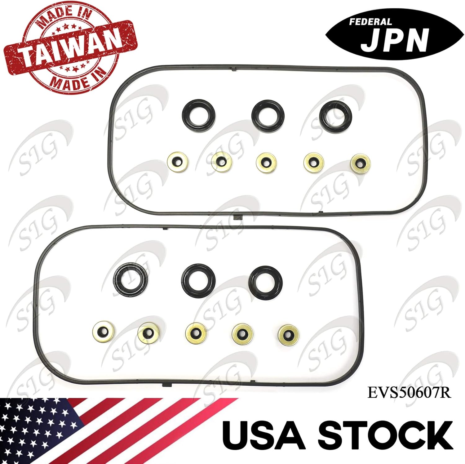 Engine Valve Cover Gasket Compatible with Acura & Honda & Saturn Model MDX & RL & TL & Accord & Odyssey & Pilot & Ridgeline & Vue with Engine Base 3.0L 3.2L 3.5L V6 3.7L V6 (Rep# VS50607R) - EVS50607R