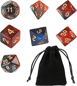 GWHOLE 7 PCS Polyhedral Dice Set