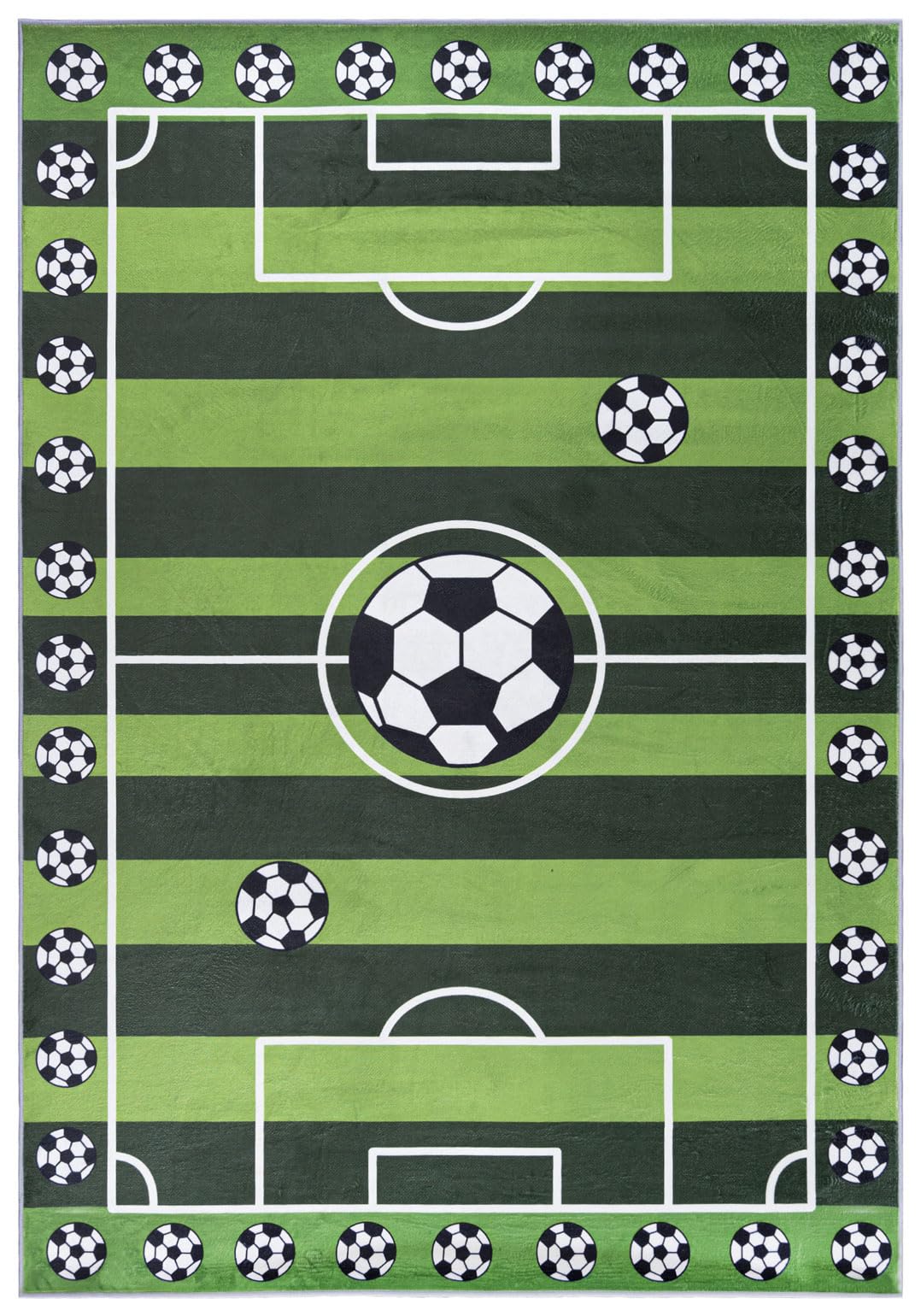 Mazovia Alfombra Infantil - Lavable Alfombra Pelo Corto - Esterillo Infantil Futbol - Alfombras Blandas para dormitorios - Alfombra Bebe Antideslizante - Verde 80 x 150 cm