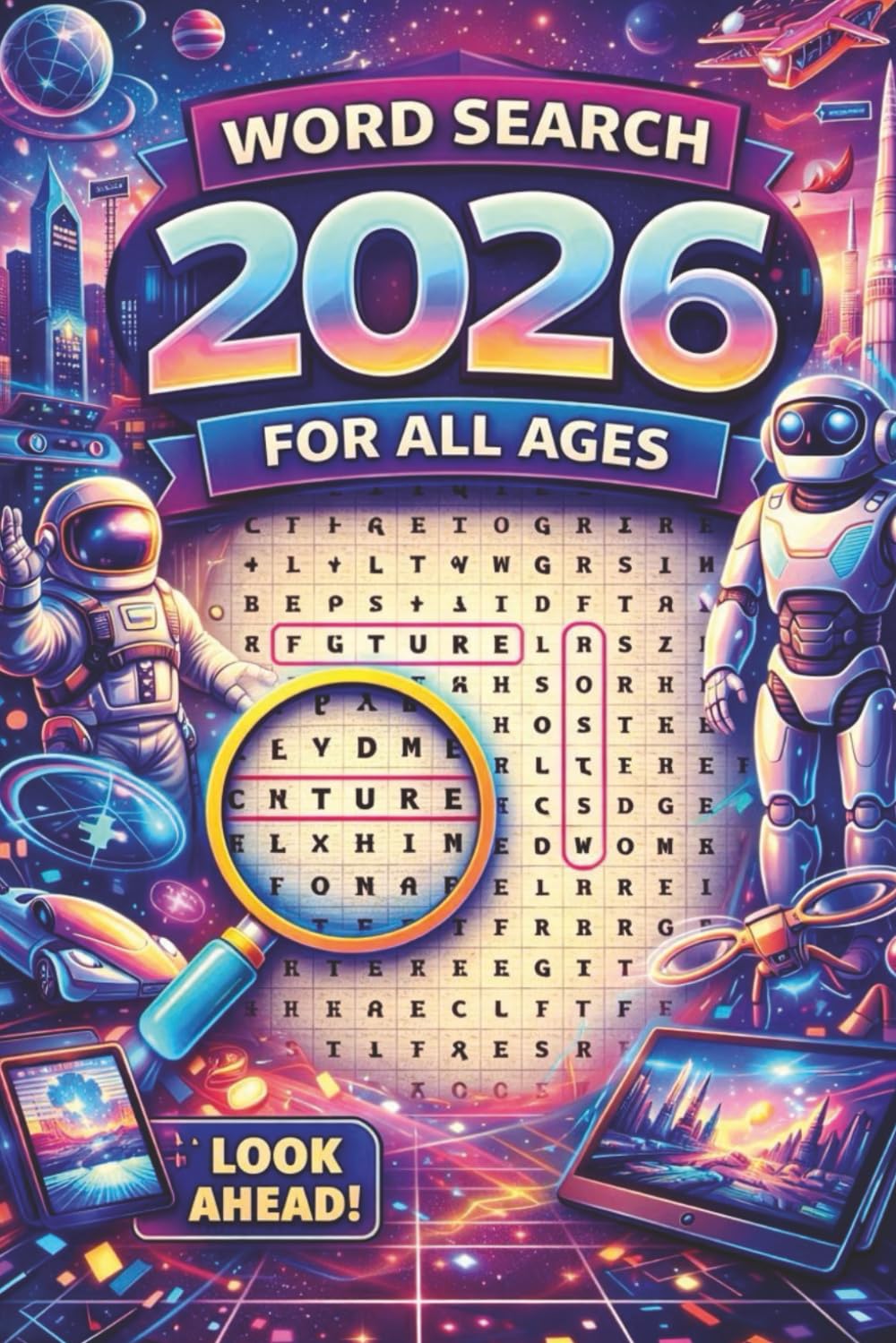 2026 Word Search for All Ages: Exciting 2026 & Futuristic Word Search Puzzles for Relaxation, Brain Games & Family Fun
