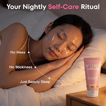 YURI Collagen Night Wrapping Mask: Overnight Peel-Off Face Mask for Glass Skin - Deep Hydration To Restores Skin Balance - Ongoing Nourishment for All Skin Types 2.53 fl.oz