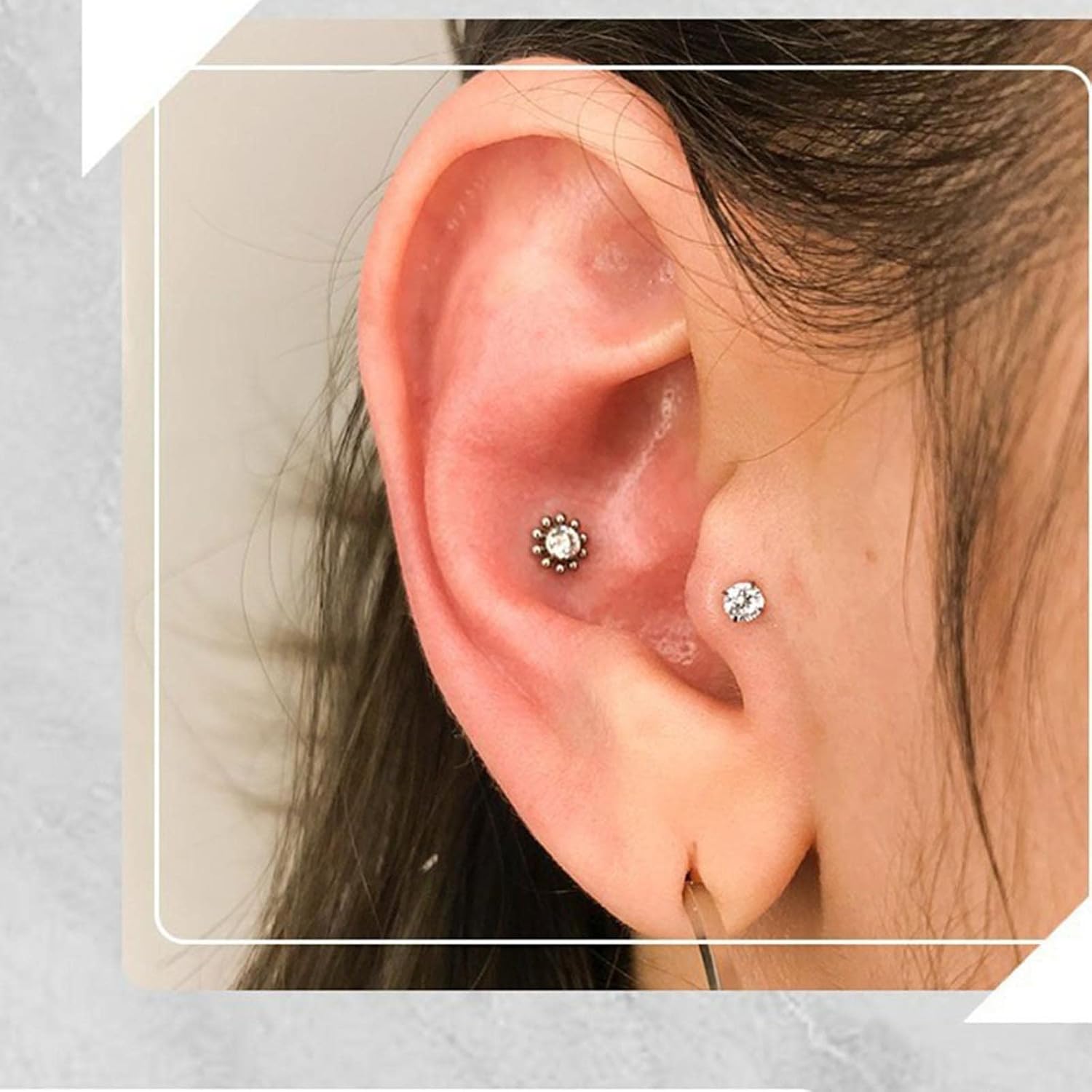 16G Monroe Lip Piercing Jewelry Labret Studs Tragus Hoop Earrings Nose Piercing Flat Back Helix Earring