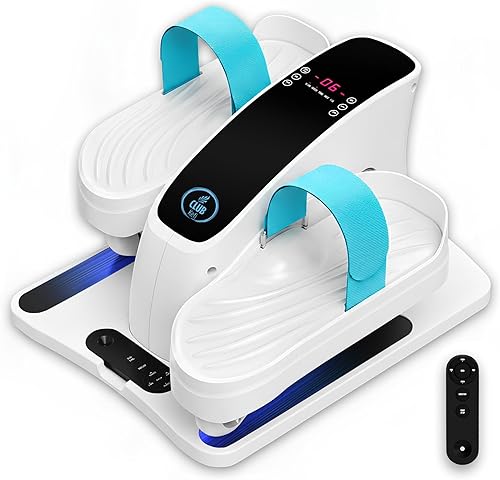 Máquina elíptica para debajo del escritorio, ejercitador eléctrico de pedal sentado para personas mayores y adultos, ejercitador compacto y