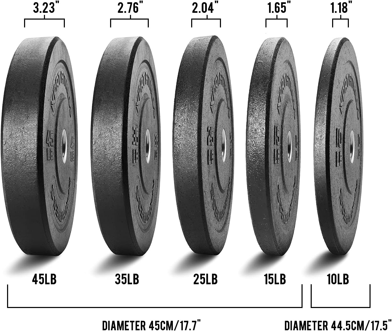 XPRT Fitness Olympic Crumb Rubber Bumper Weight Lifting Plate for Cross Training, Olympic Lifting, Powerlifting, Strength & Conditioning, Fits 2" Diameter Barbell