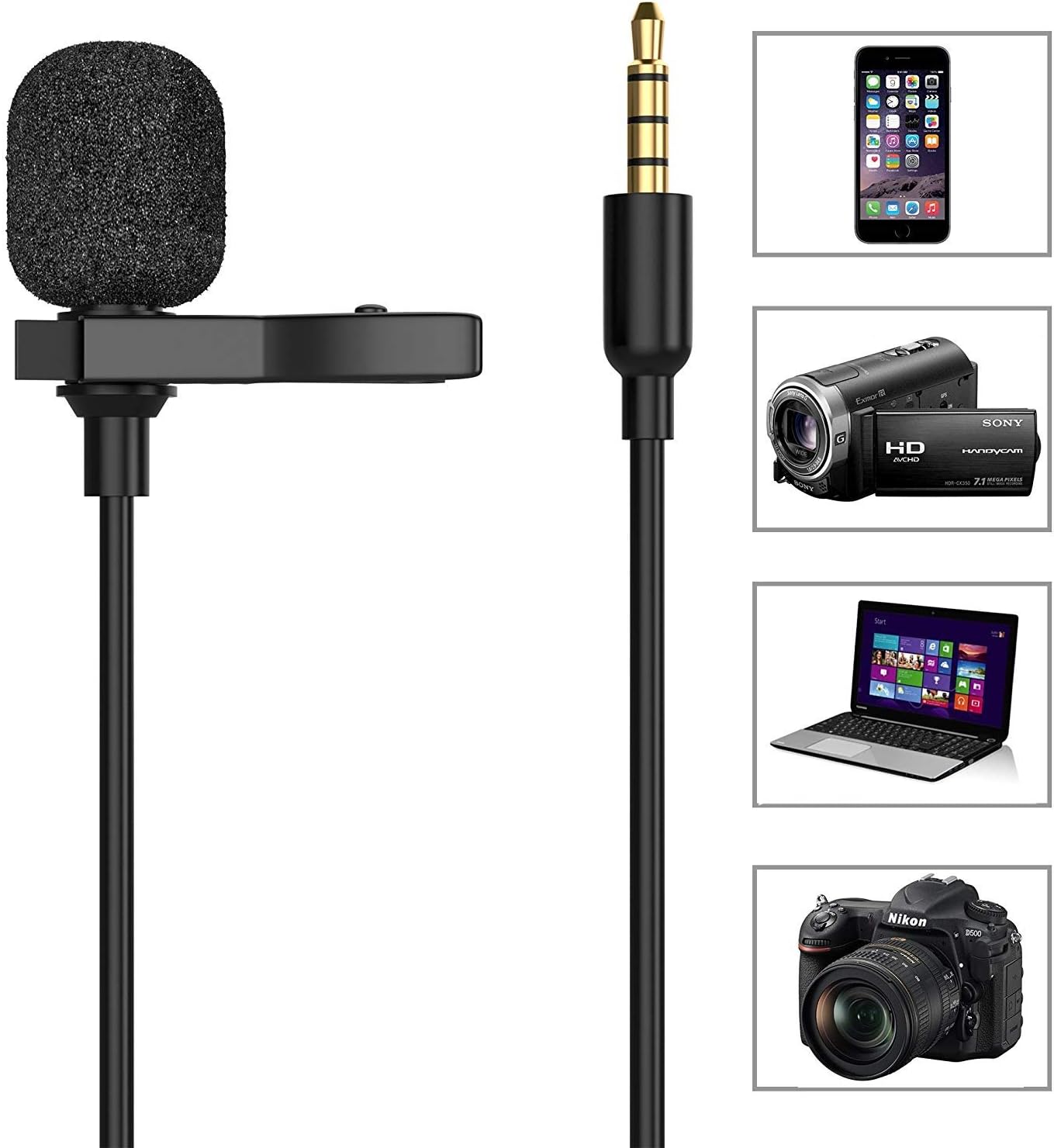RockDaMic Professional Lavalier Microphone Best Clip-on System Lapel Mic Condenser for Recording, Youtube, DSLR, Interview and ASMR Microphone