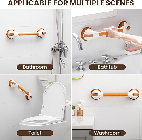 Miniatura 37 de TAILI - Barras de sujeción para la ducha con ventosa, paquete de 2 unidades, de 16 pulgadas, resistente y removible, sin taladro, impermeable