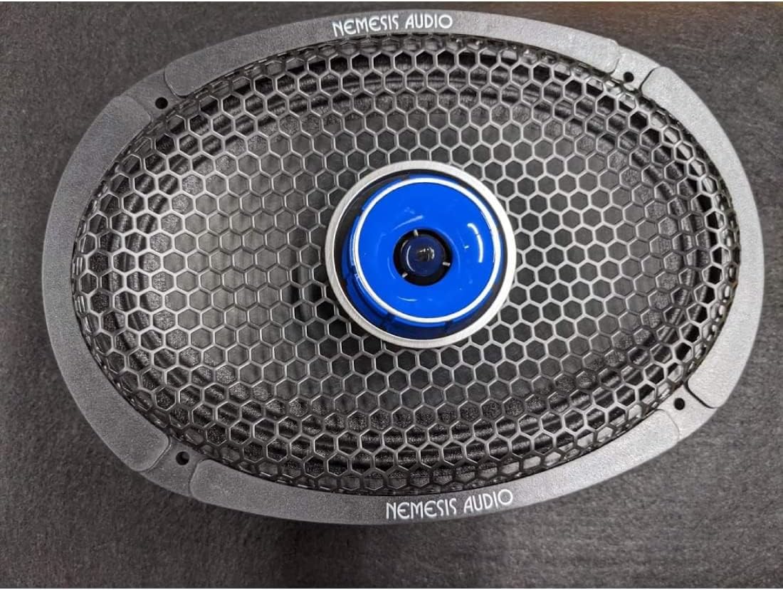 Nemesis Audio NA-PRO65 speaker with protective grille installed.
