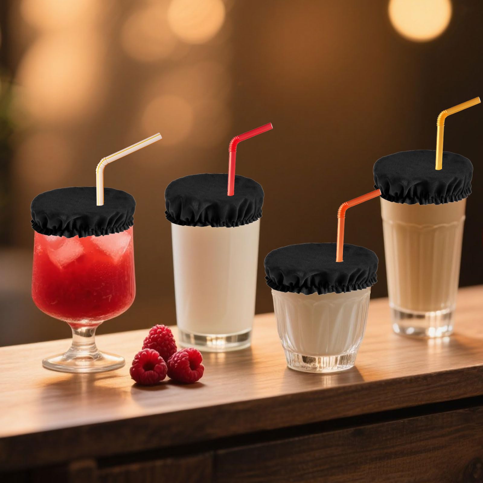 Lusofie 2Pack Scrunchie Cup Covers - Herbruikbare Drink Covers Anti Spike Drink Spiking Preventie voor Vrouwen - Bar Night Out